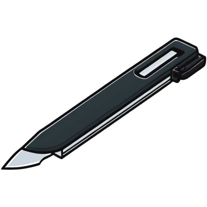 Box cutter with retractable blade, utility knife tool for cutting boxes and packaging emoji