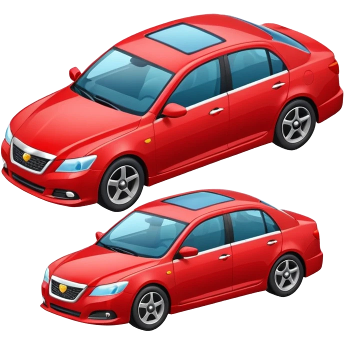 Isometric red sedan emoji