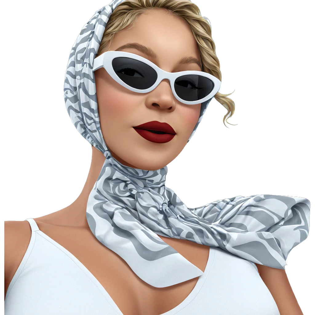 girl in sunglasses under sky emoji