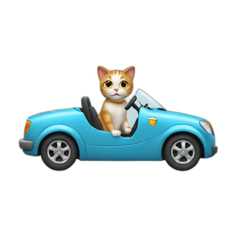 Cat driving a car emoji