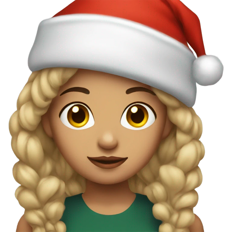 Girl with tattoos with Santa hat emoji