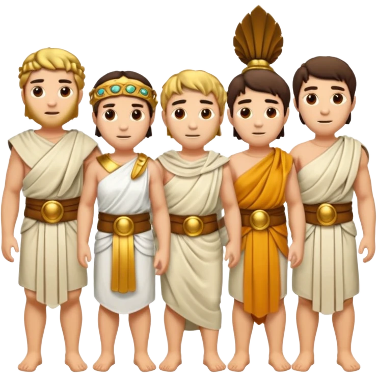 group of ancient trojan men and women emoji