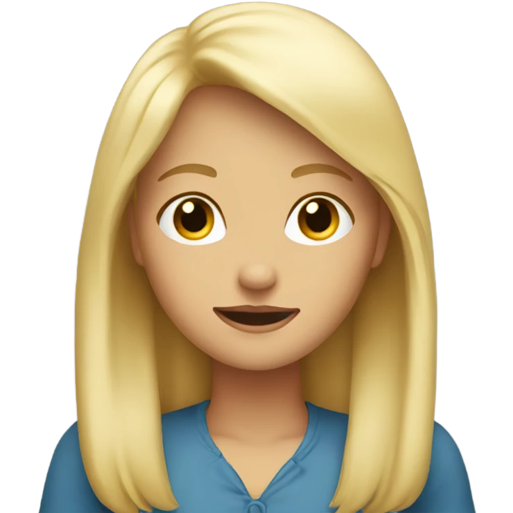 blonde girl sitting solo emoji
