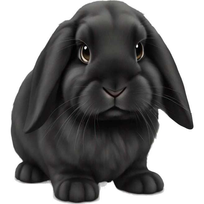 Black rabbit mini lop with how emoji