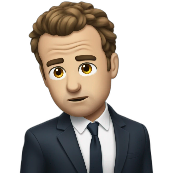 macron frustrated pulling hair emoji