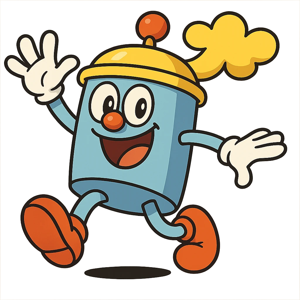 labobo character, playful and imaginative, cartoon style, dynamic pose, bright and cheerful emoji