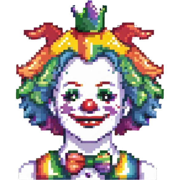 bright clown with rainbow hair emoji