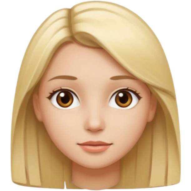 a pretty blonde girl with straight hair and brown eyes emoji