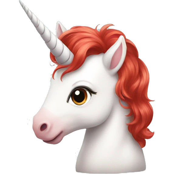 Baby unicorn with red hair emoji