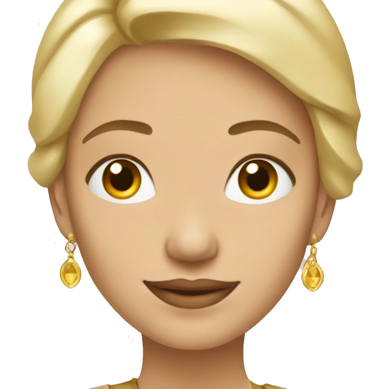 White blond woman wear golden earrings emoji