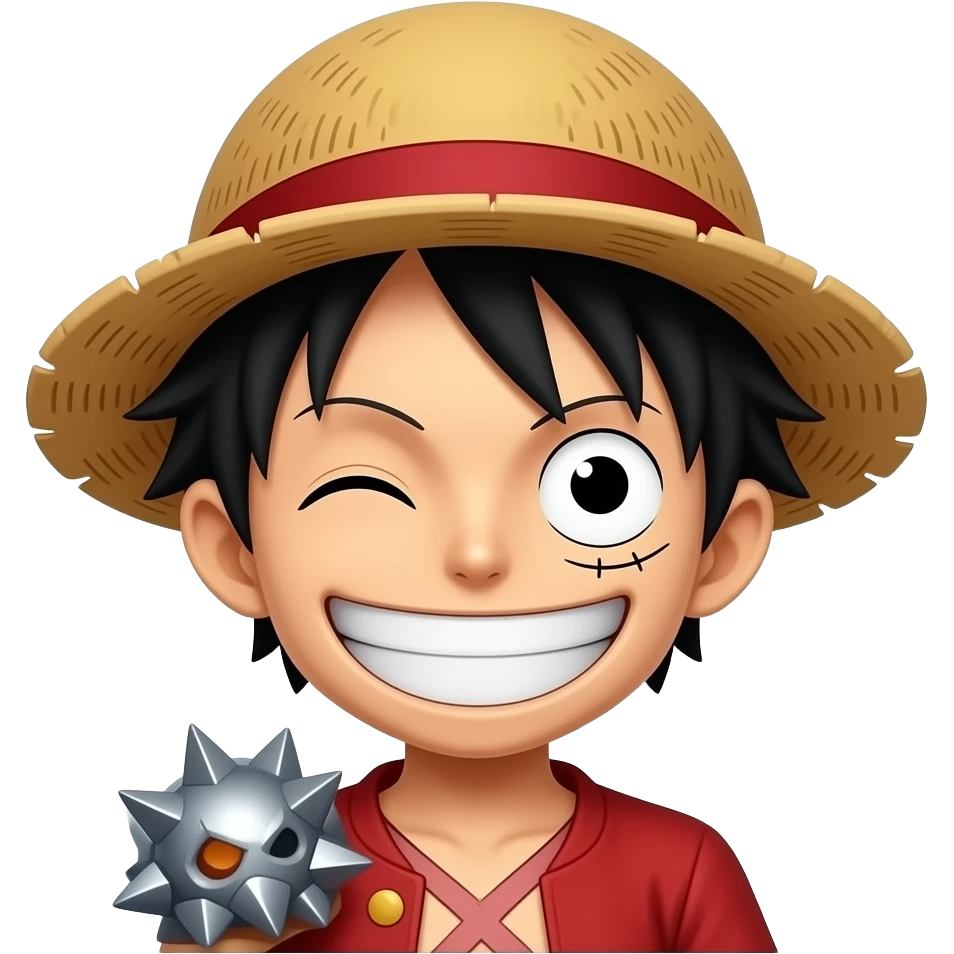 Monkey d luffy gear five smyling and close eye emoji