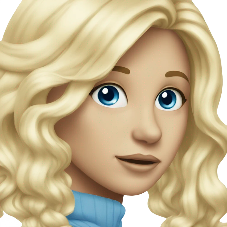 Beautiful blonde girl with blue eyes emoji