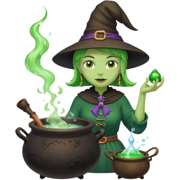 green witch cooking potion emoji