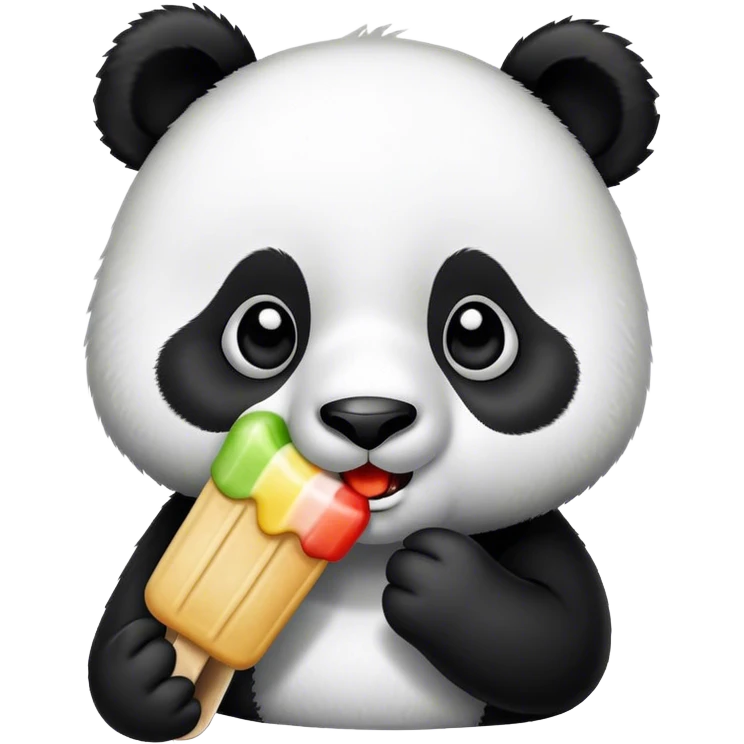 ￼ panda ￼eating ice popsicle ￼ emoji