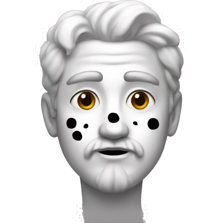 White god with black nose grey spots emoji