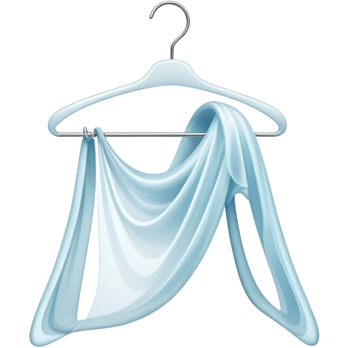 Abstract swirling energy forming clothing hanger with subtle style elements flowing around it, ethereal wardrobe definition symbol emoji