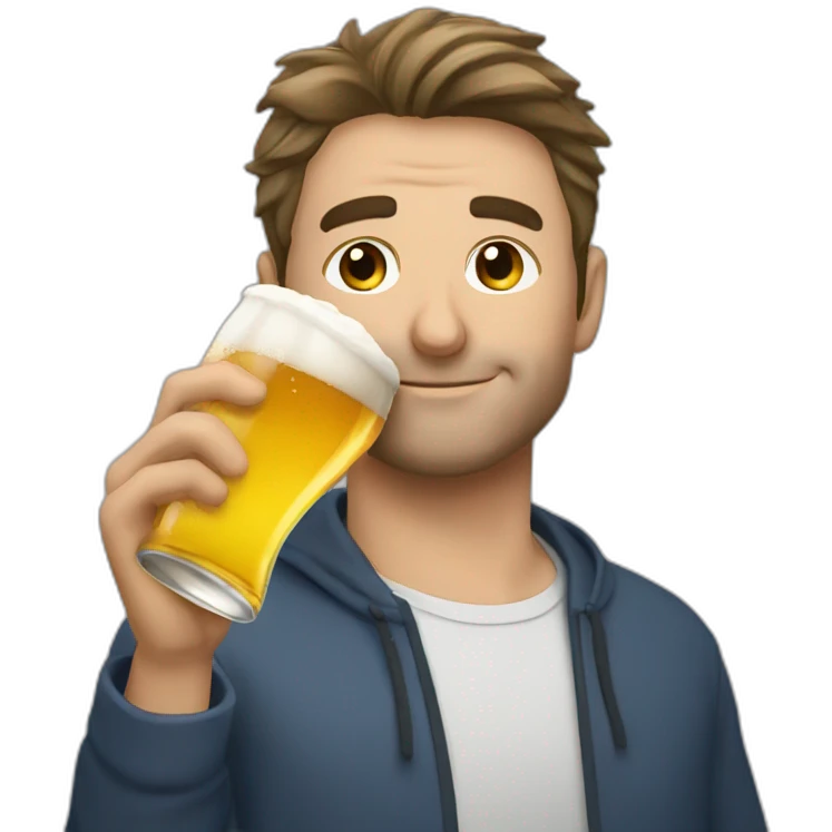 Antoine dupont drinking a beer emoji