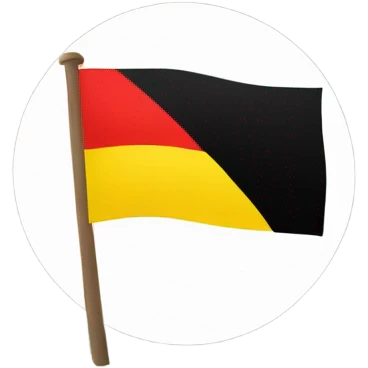 Flag with black at the top yellow circle in the centre and red at bottom emoji