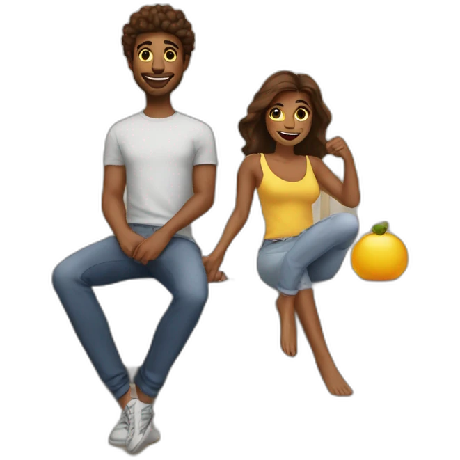 Good morning with bestie  emoji