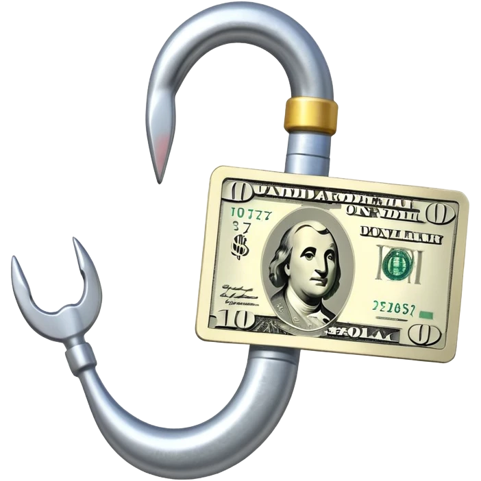 сделай крючок для удочки на который попался доллар emoji