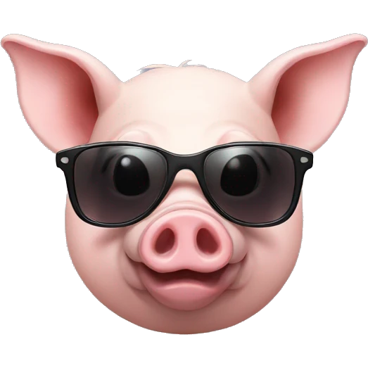 pig wearing sunglass emoji