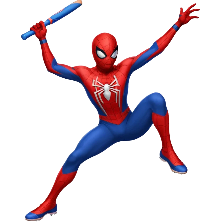 Spiderman playing cricket  emoji