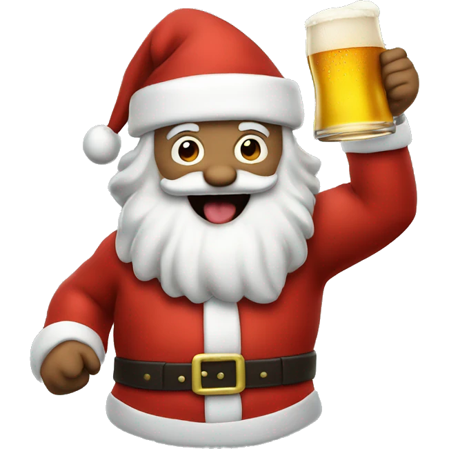 Santa Claus cheering a beer  emoji