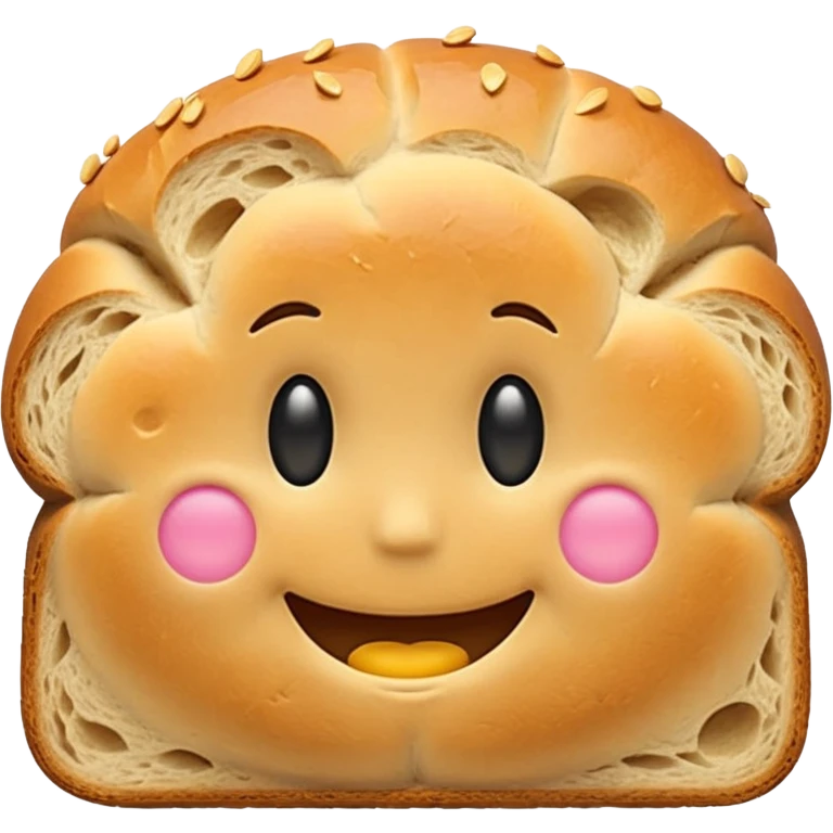 a loaf of bread with a smiley face emoji