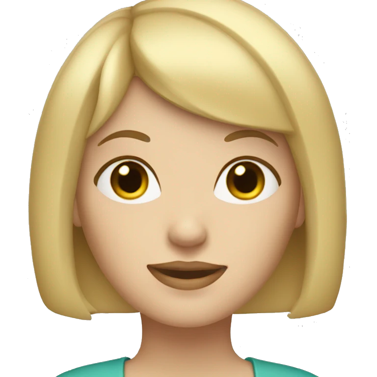 WHITE WOMAN WITH SHORT BLONDE HAIR WITH BANGS emoji