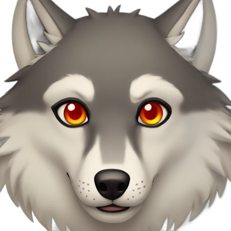 red eyes wolf emoji