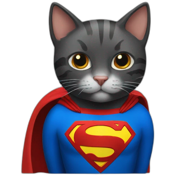 Cat superman emoji