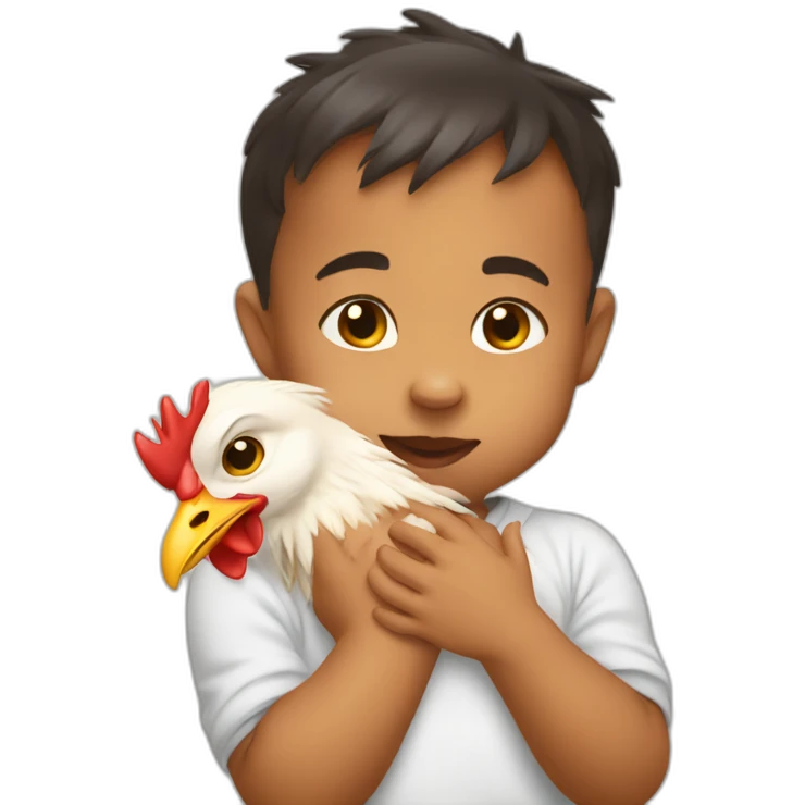 baby grabbing chicken by neck emoji