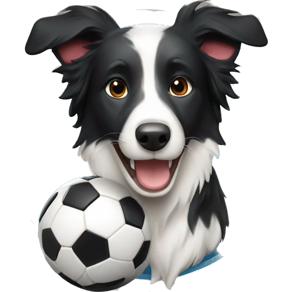 Border collie playing soccer emoji