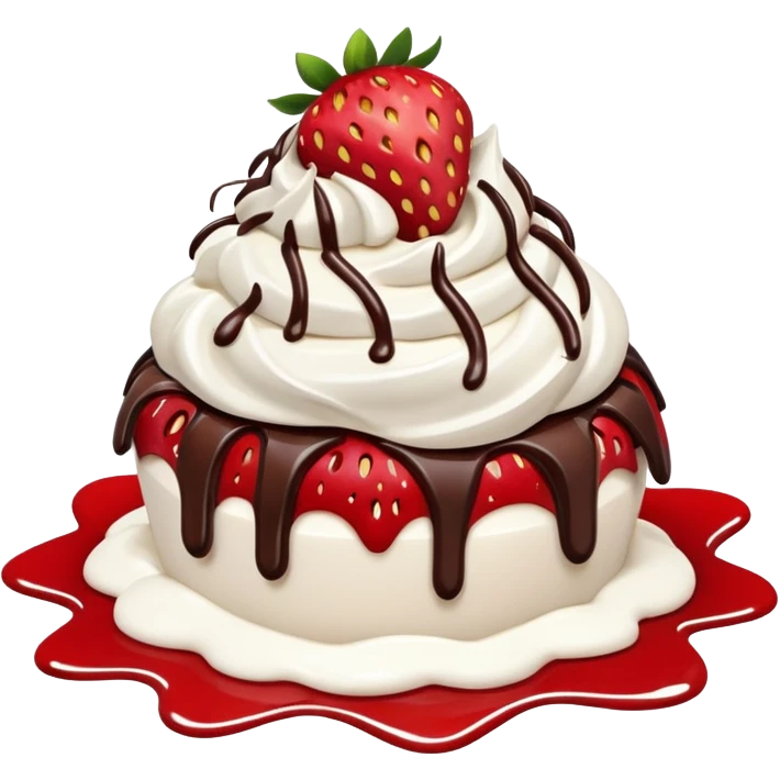 Strawberry with cream an chocolate  emoji
