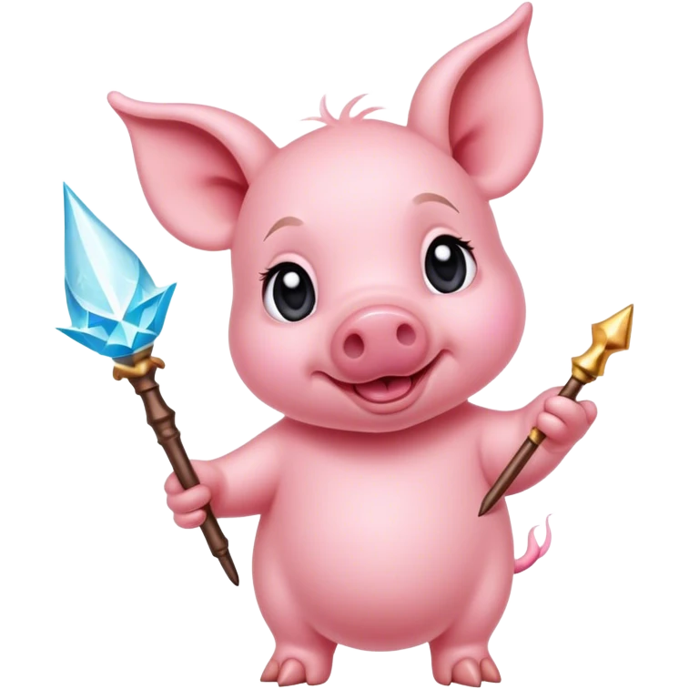 Piglet with a wand emoji