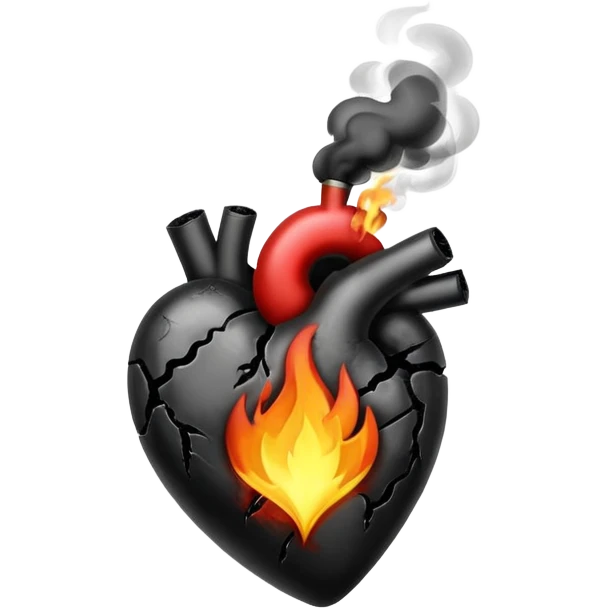 Black burning heart emoji