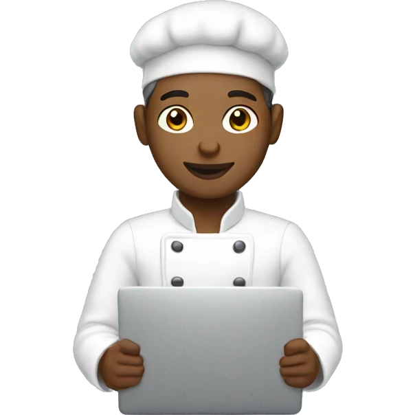 light-skinned baker with laptop emoji