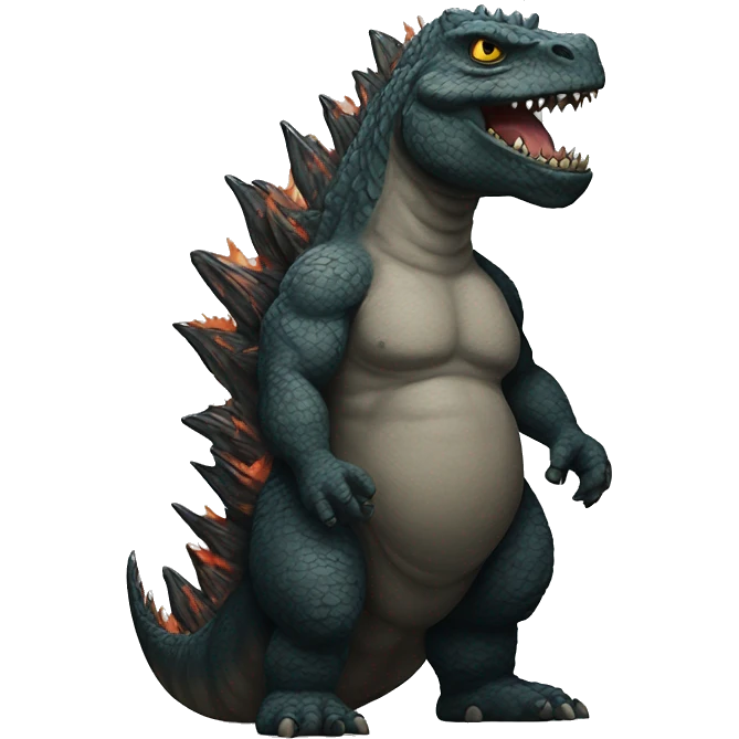 Godzilla with tattoos on his skin emoji