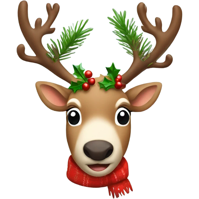 reindeer with christmas tree￼ emoji