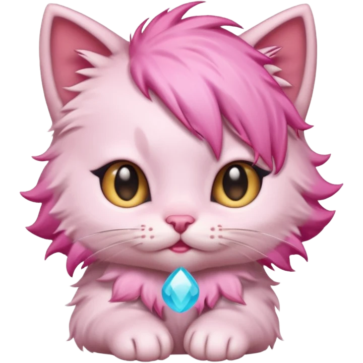 pink haired kitten emoji