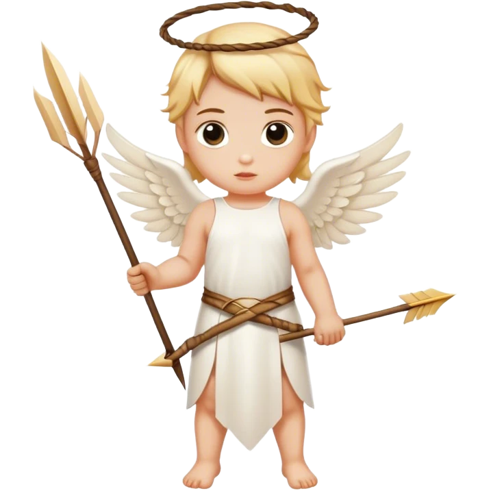 little angel with arrow holding a sorghum whip emoji