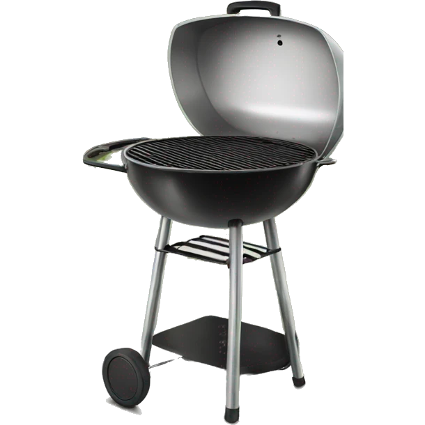 house on hill in background with grill in foreground emoji