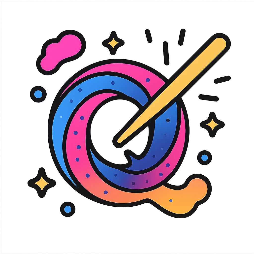 cosmic quasar forming the shape of a Q, radiant energy, nebula effects, dynamic modern icon style emoji