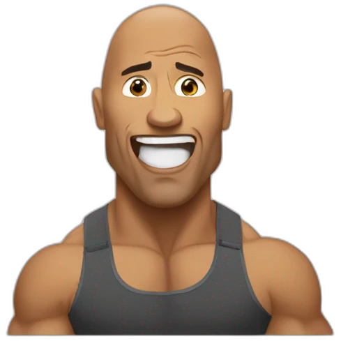 The rock qui mange un oeut emoji