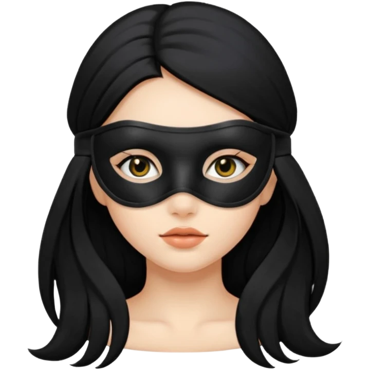 black eye mask with girl emoji