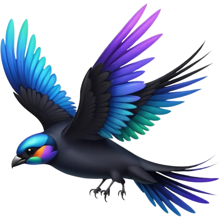 3 Black swallow flying emoji