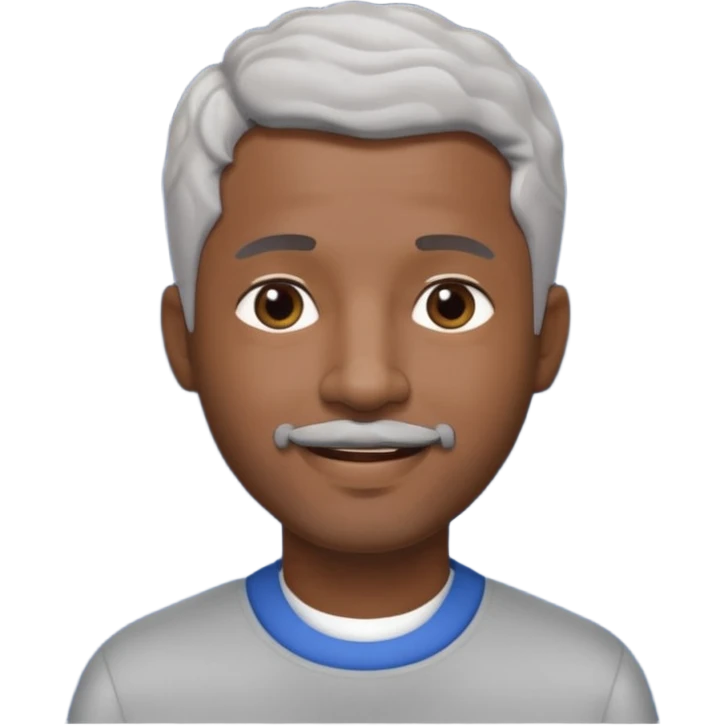 A cool debinaire black man with a very short wavy gray haired crew cut and a very short trimmed goatee beard saying goodnight. emoji