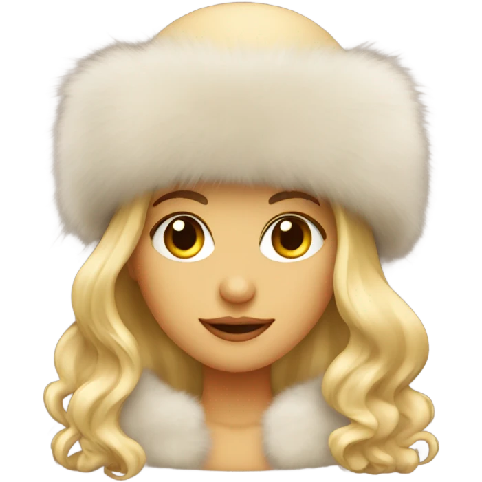blonde girl in a fur hat emoji