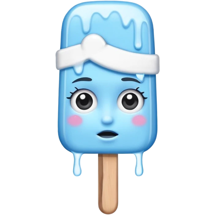 monochrome popsicle with eyes and headband emoji