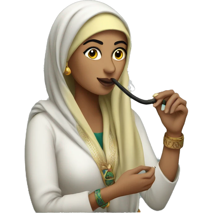 arab woman smoking hookah pipe emoji